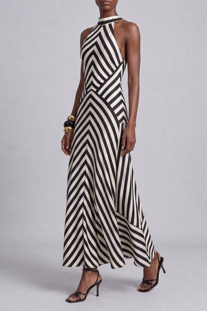 Madeline Stripe Backless Maxi Dress