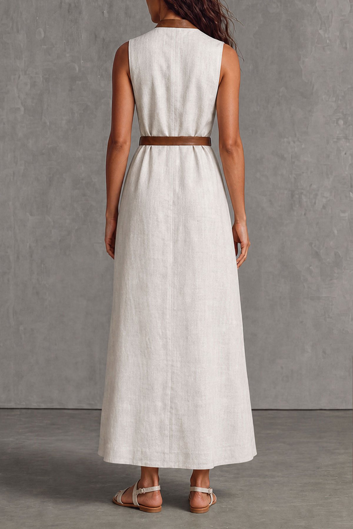 Maeve V Neck A Line Tie Maxi Dress