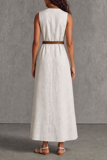 Maeve V Neck A Line Tie Maxi Dress