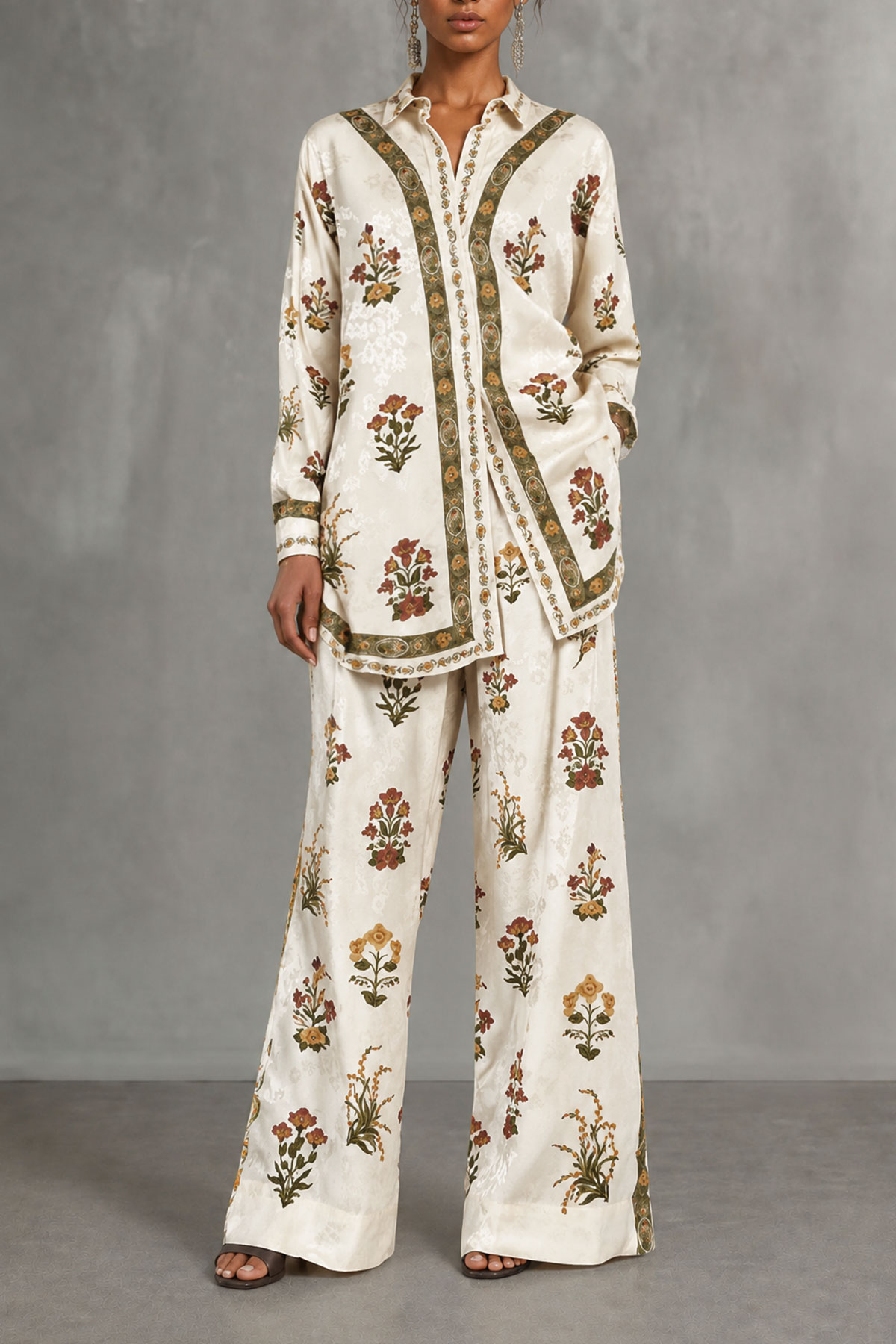 Maisie Floral Print Wide Leg Pants Set