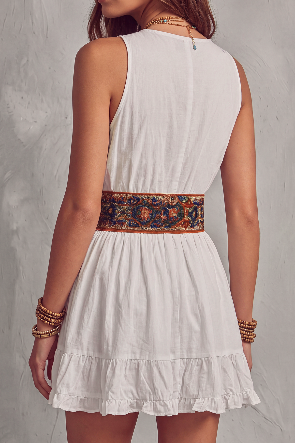 Marvyn Plunge Neck Floral Mini Dress