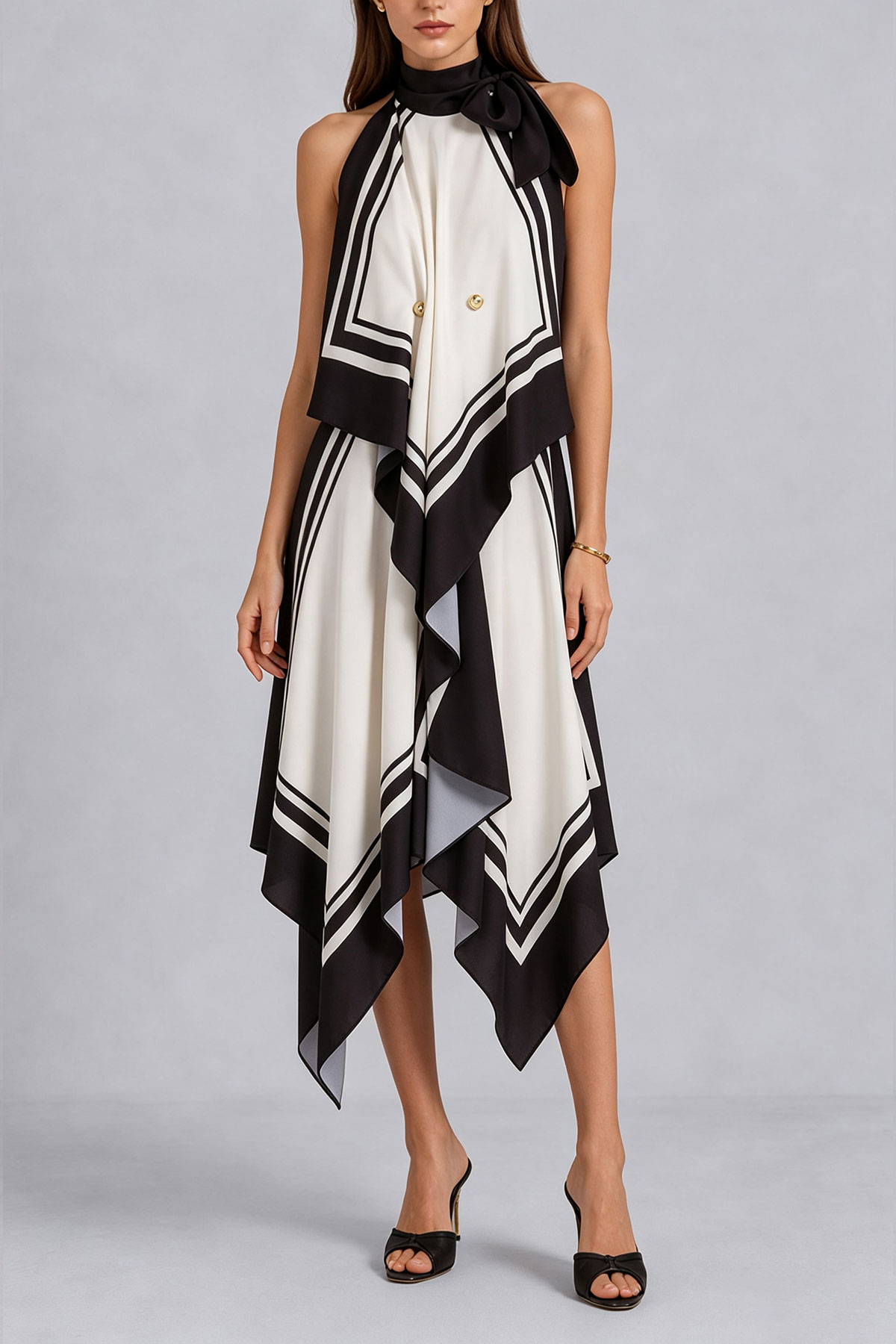 Mia Asymmetrical Scarf Print Skirts Set
