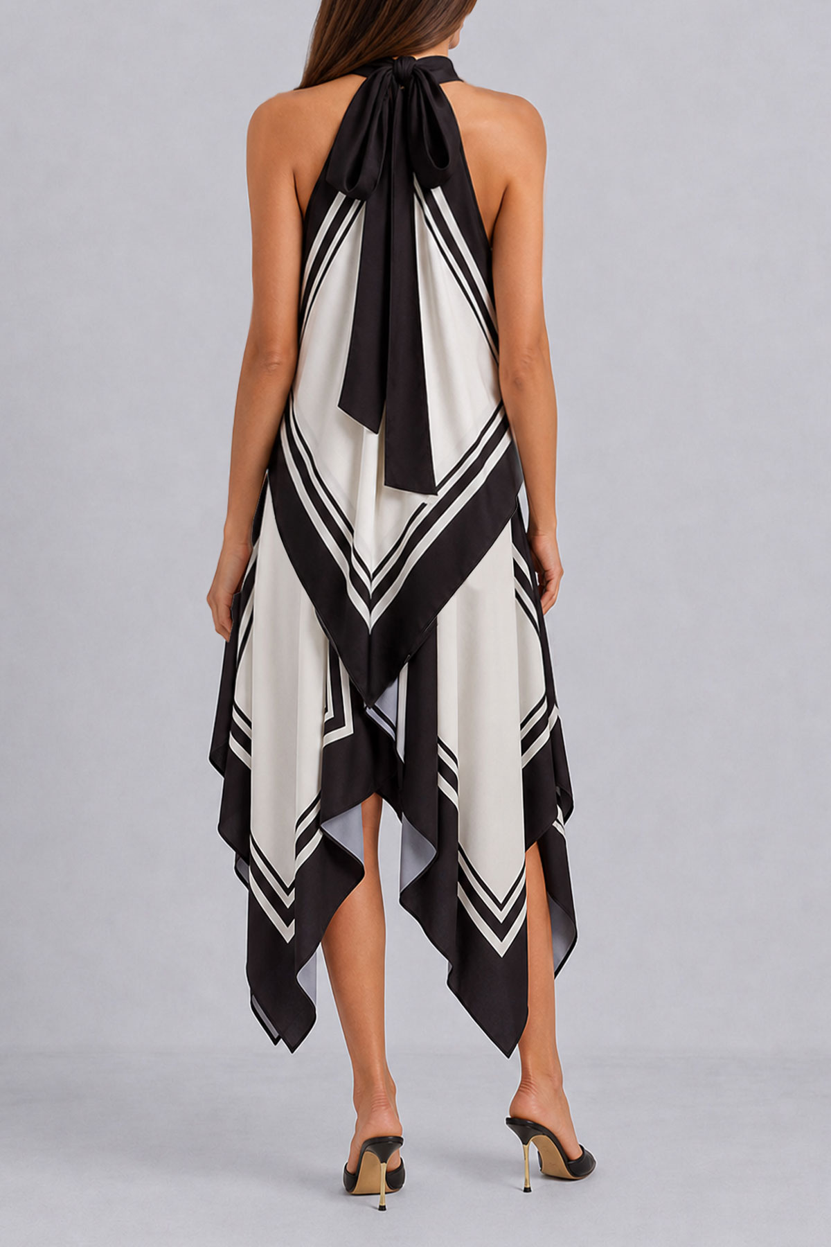 Mia Asymmetrical Scarf Print Skirts Set