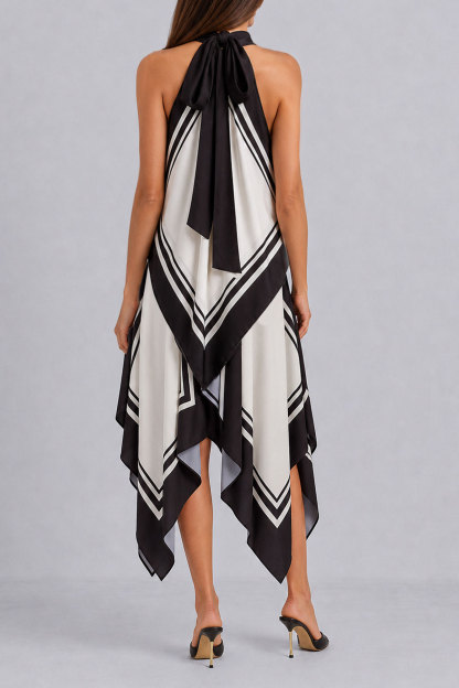 Mia Asymmetrical Scarf Print Skirts Set