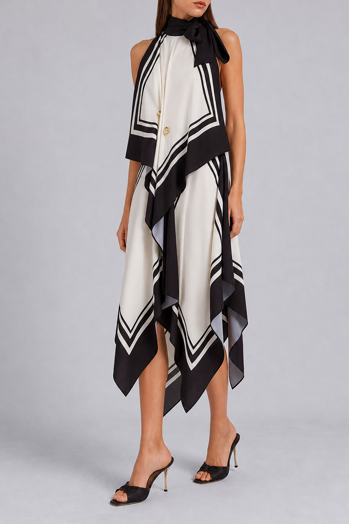 Mia Asymmetrical Scarf Print Skirts Set