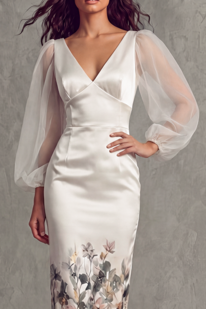 Morveth V Neck Floral Midi Dress