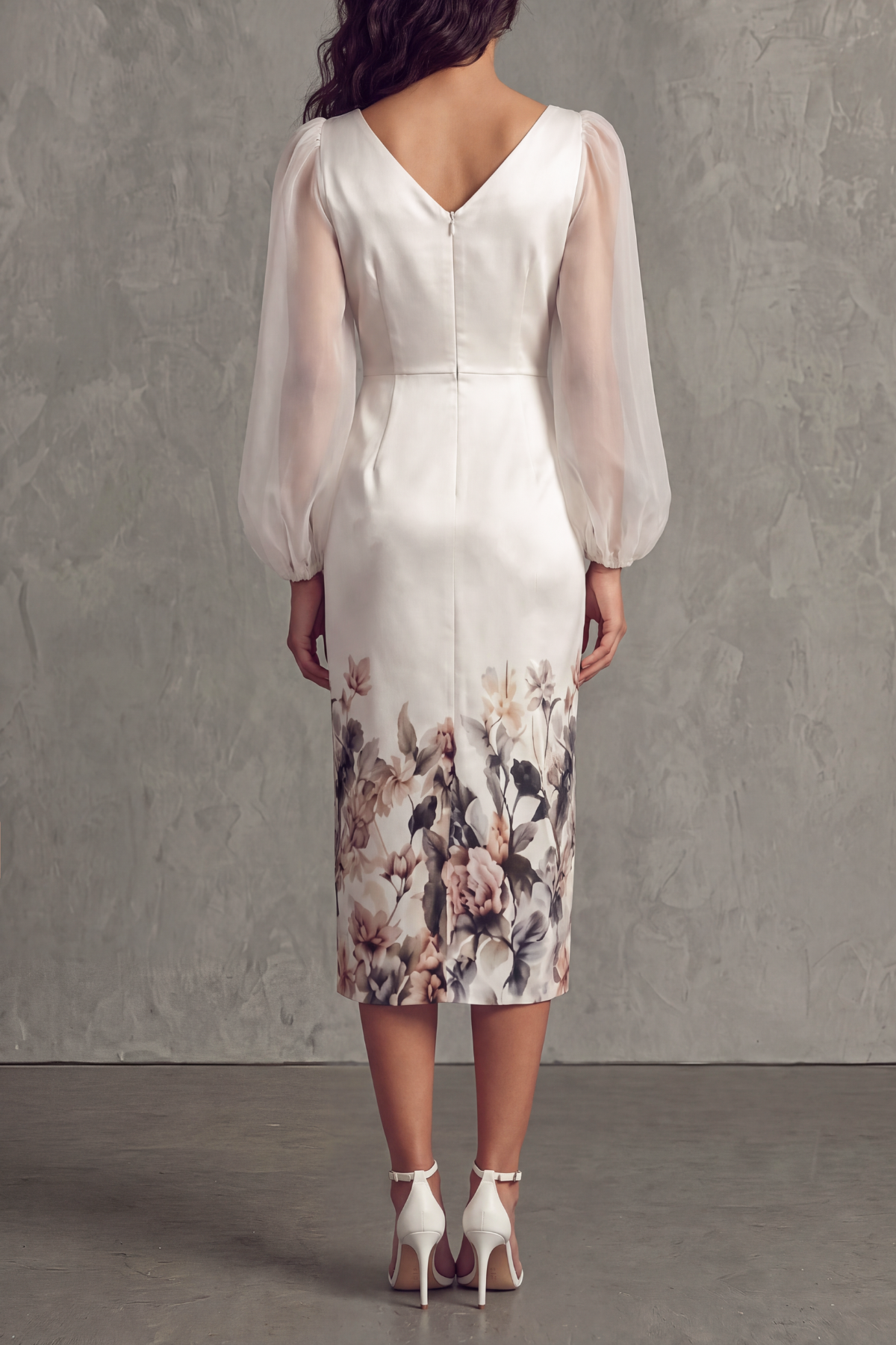 Morveth V Neck Floral Midi Dress