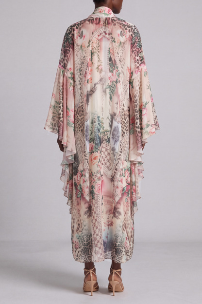 Nicole Bow Print Midi Dress In Pink