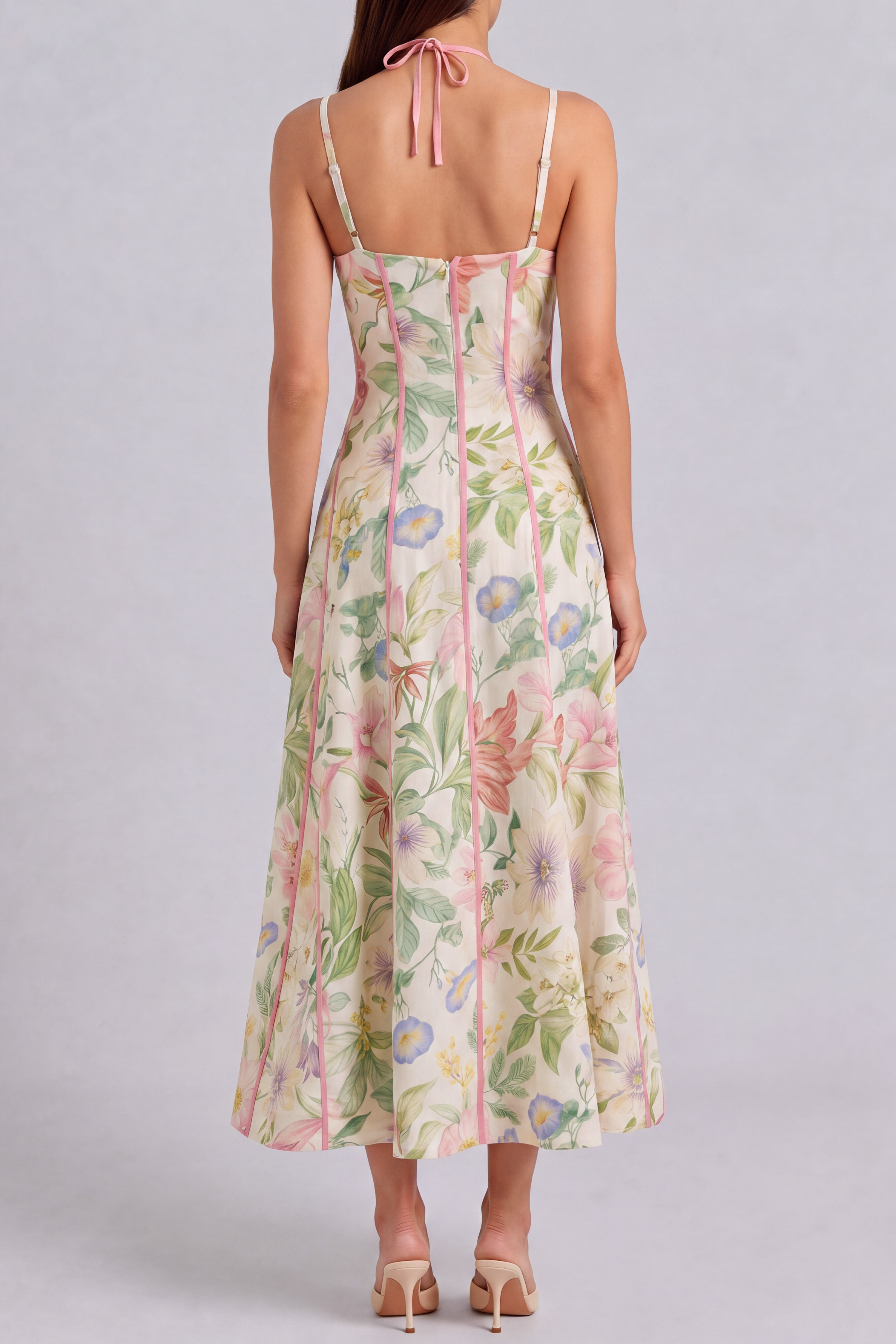 Nina Halter Neck Floral Midi Dress