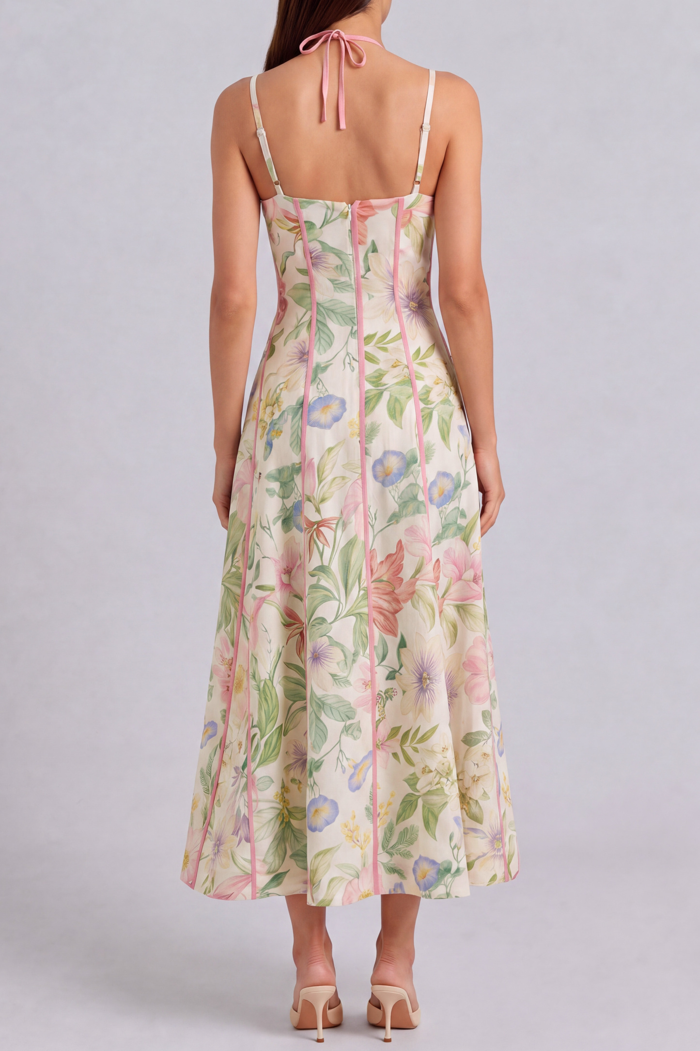 Nina Halter Neck Floral Midi Dress