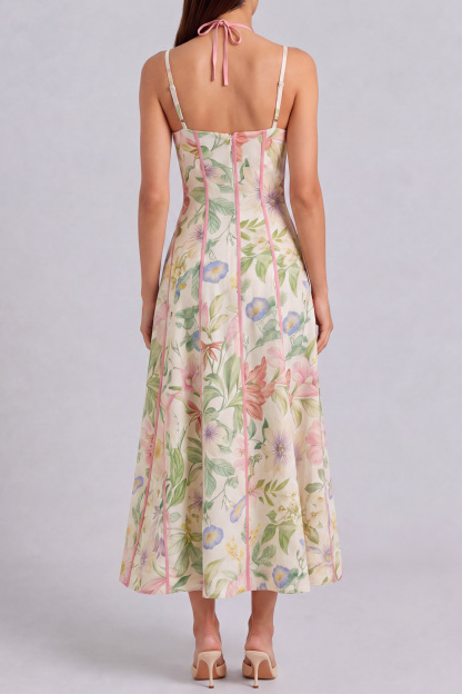 Nina Halter Neck Floral Midi Dress
