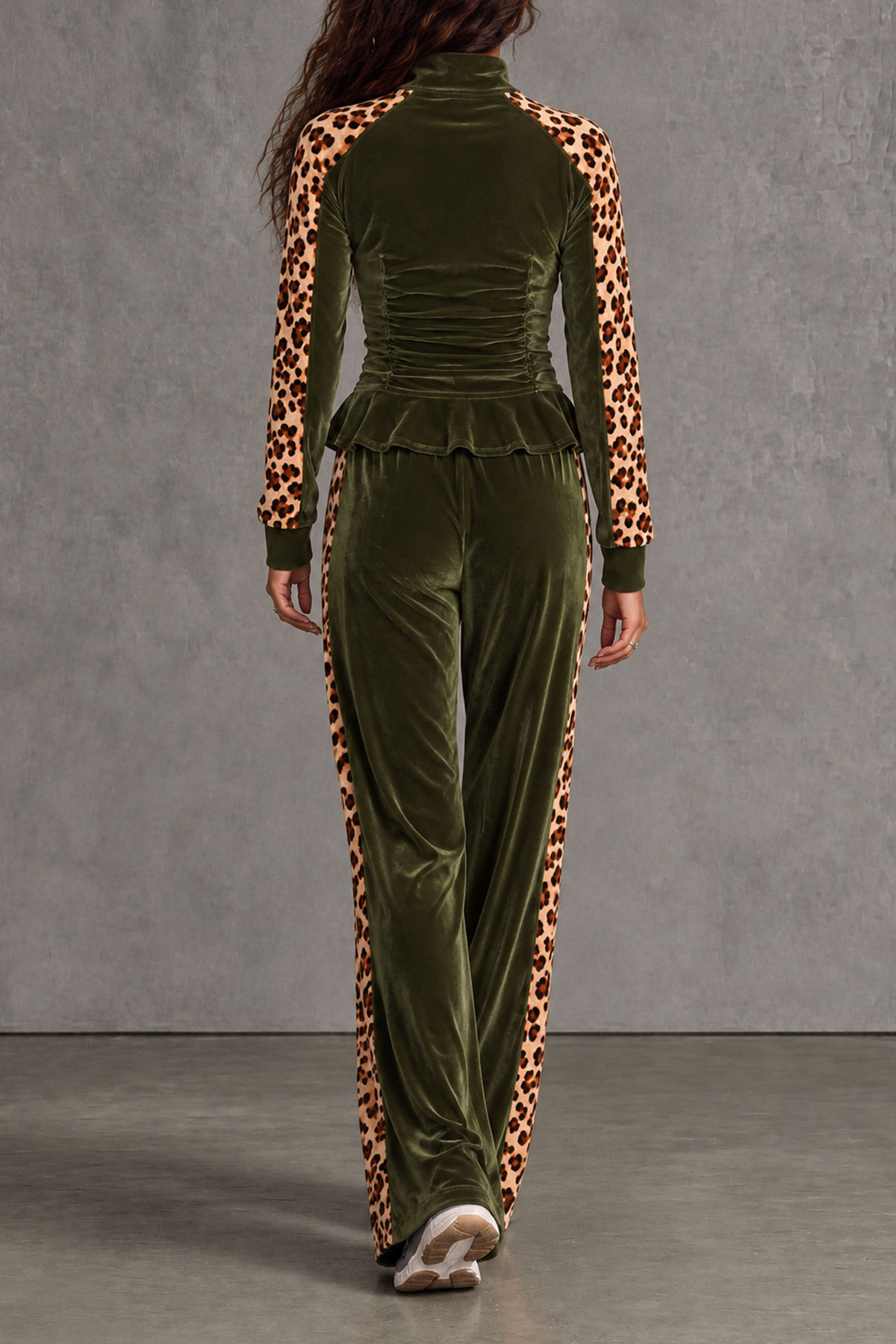 Odelia Leopard Print Ruched Pants Set