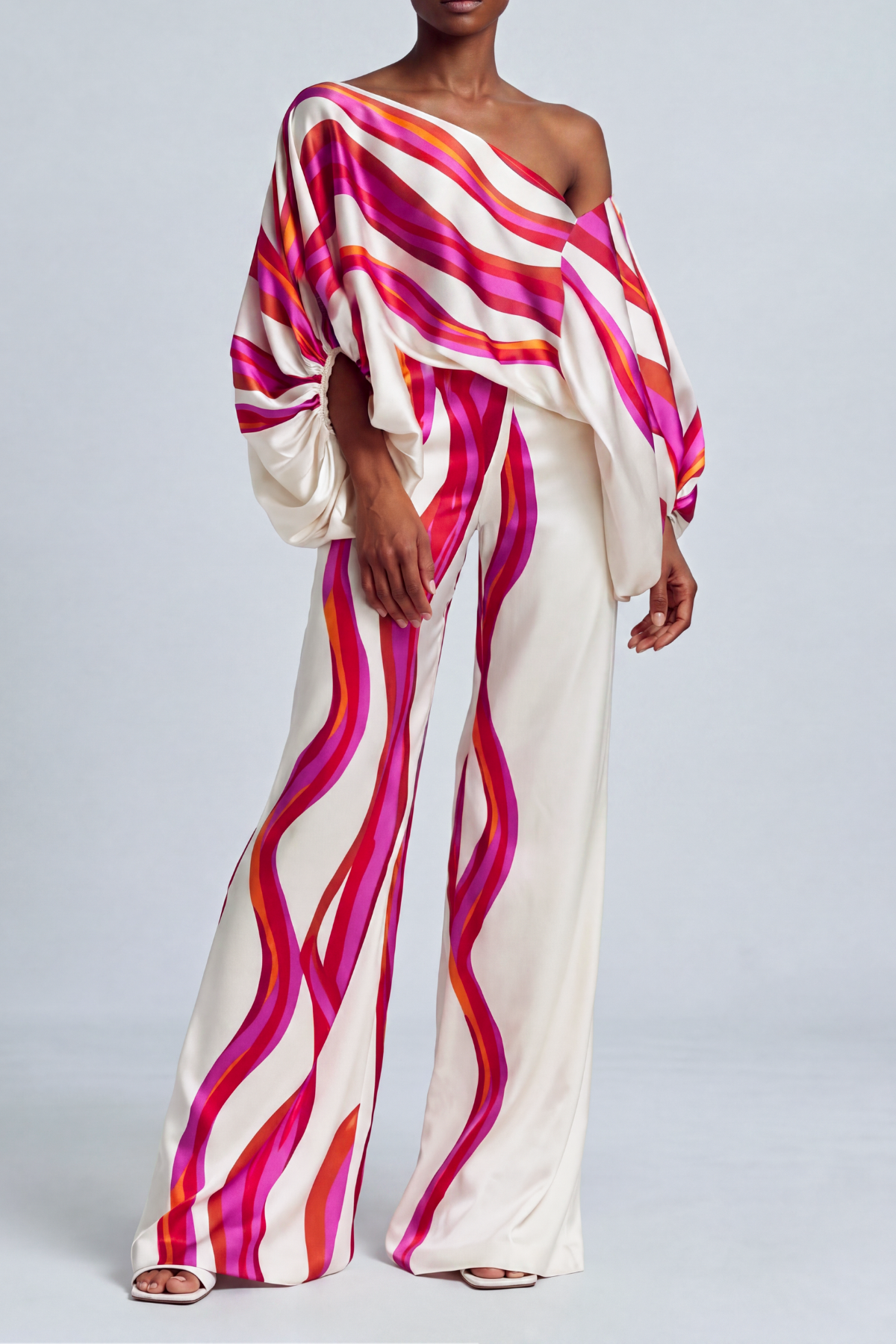 Ophelia One Shoulder Print Pants Set