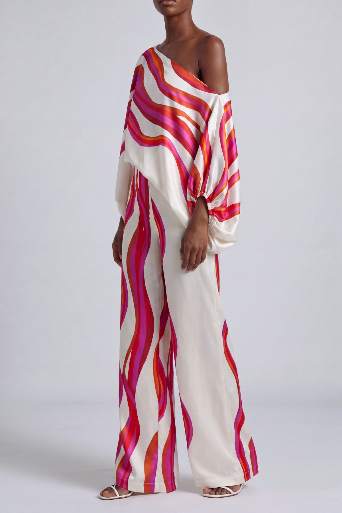 Ophelia One Shoulder Print Pants Set