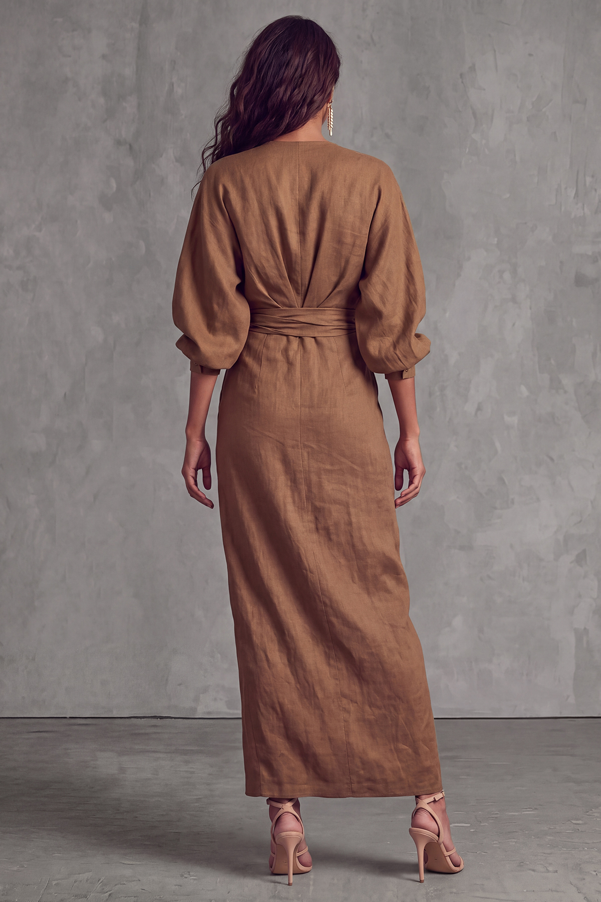 Parker Plunge Neck Knot Slit Maxi Dress