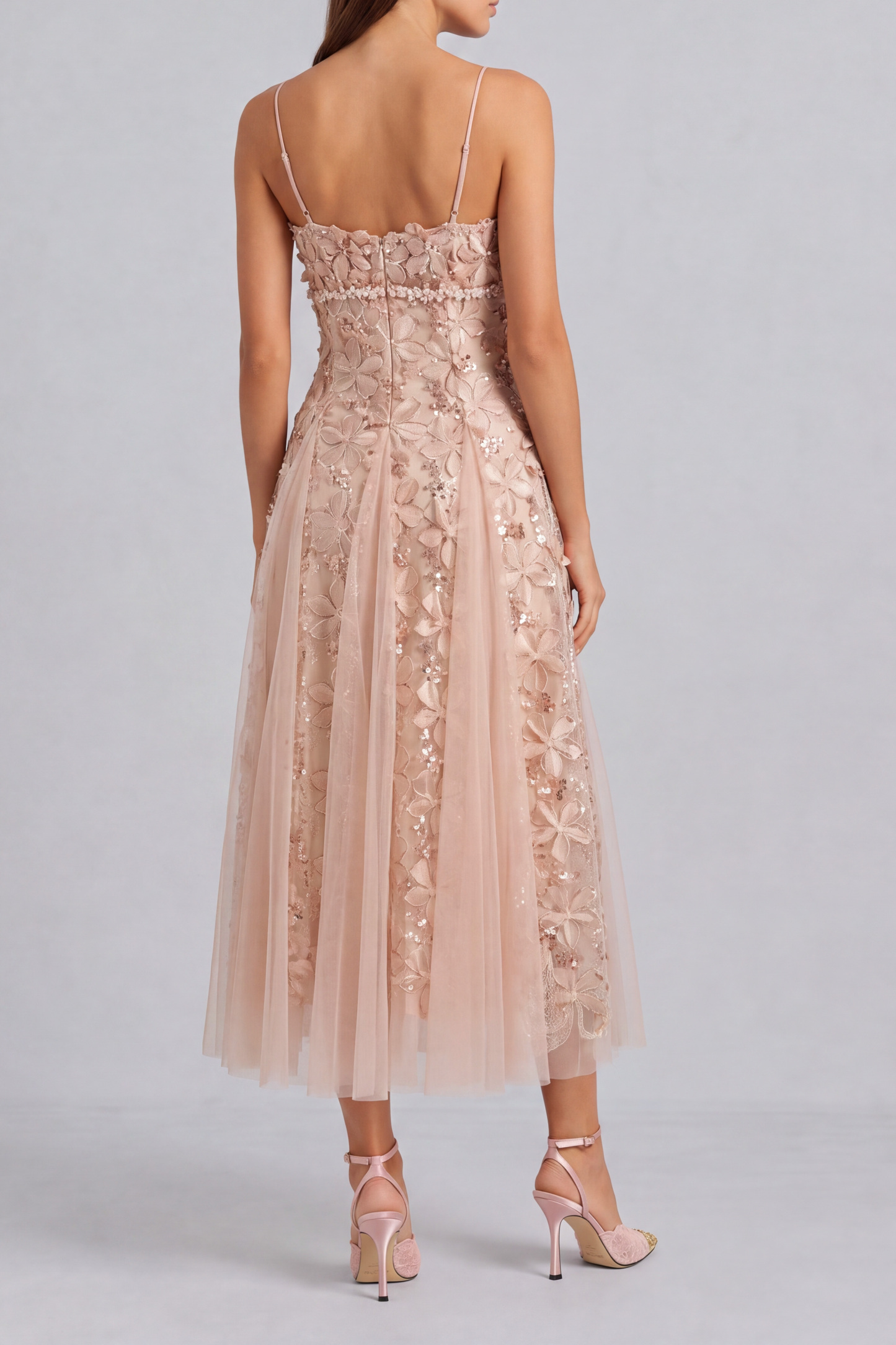 Penelope Embroidered Flower Midi Dress