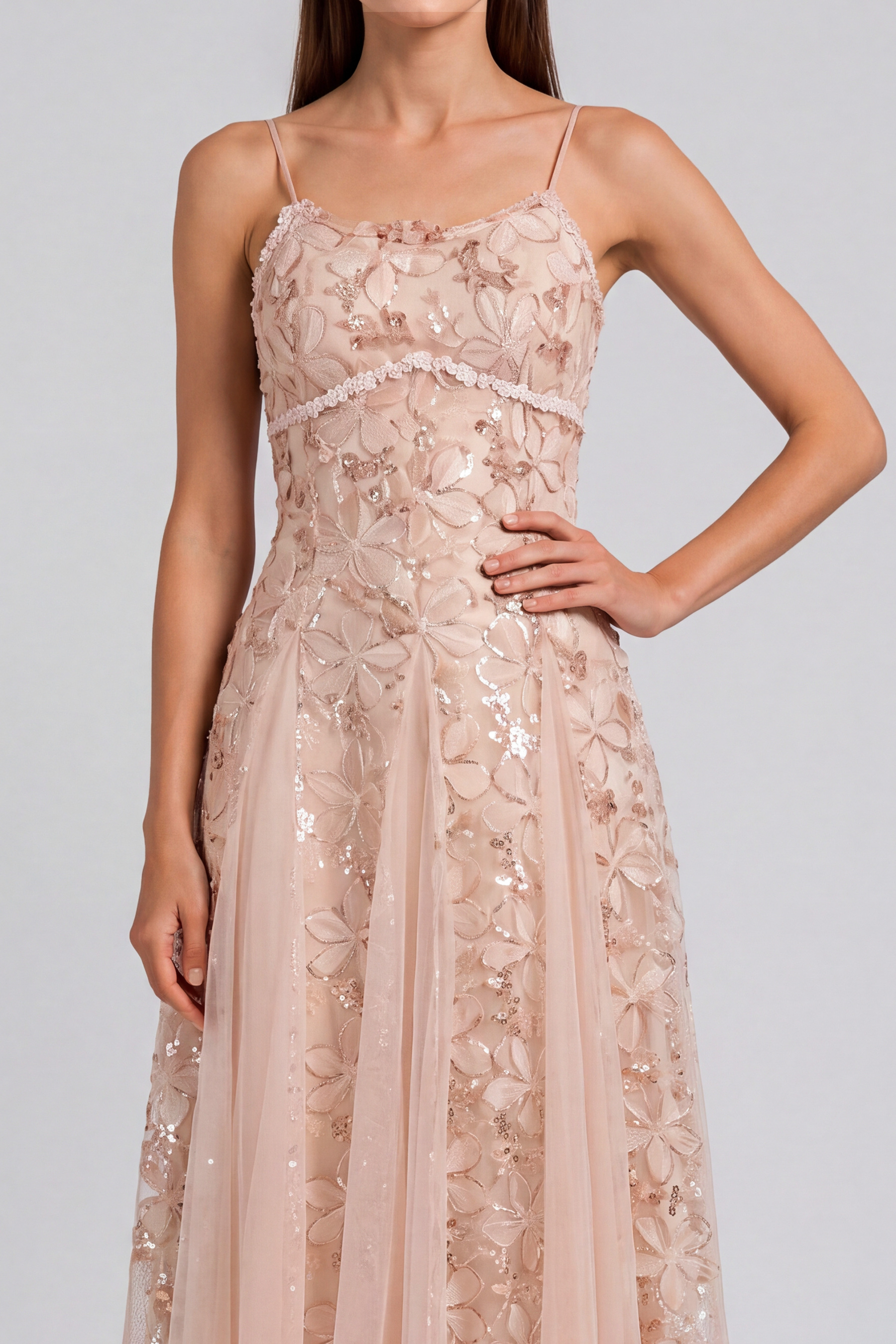 Penelope Embroidered Flower Midi Dress