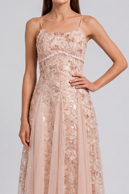 Penelope Embroidered Flower Midi Dress