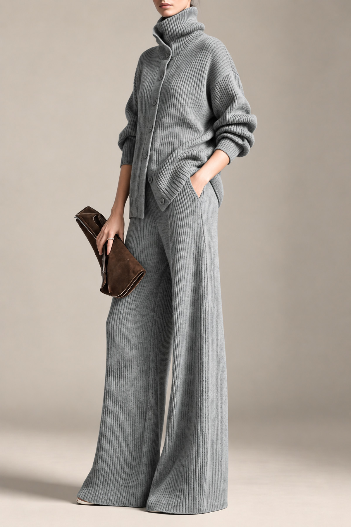 Petra High Waist Knit Pants Set
