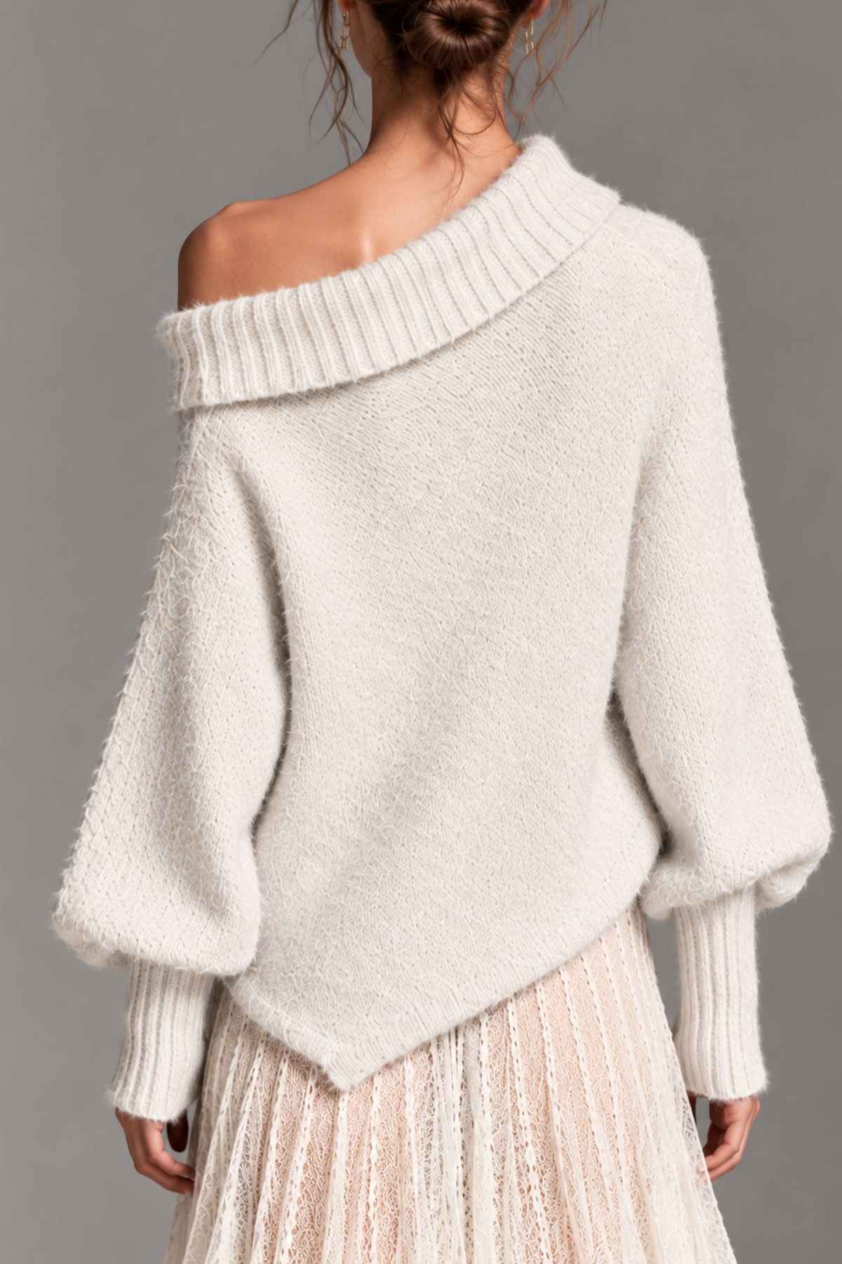 Philomena Balloon Sleeve Button Knit Top