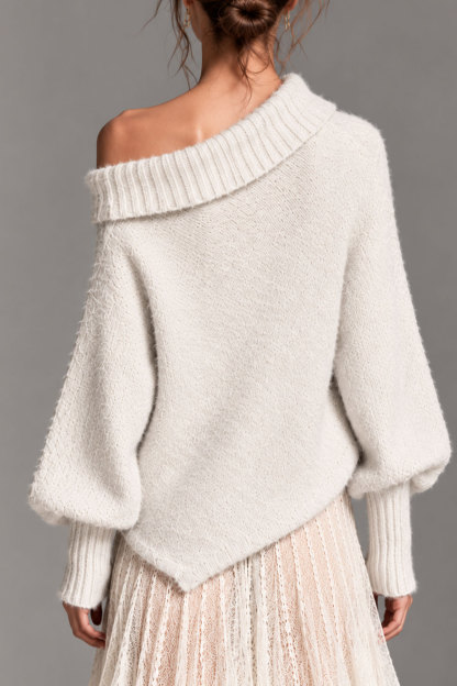 Philomena Balloon Sleeve Button Knit Top