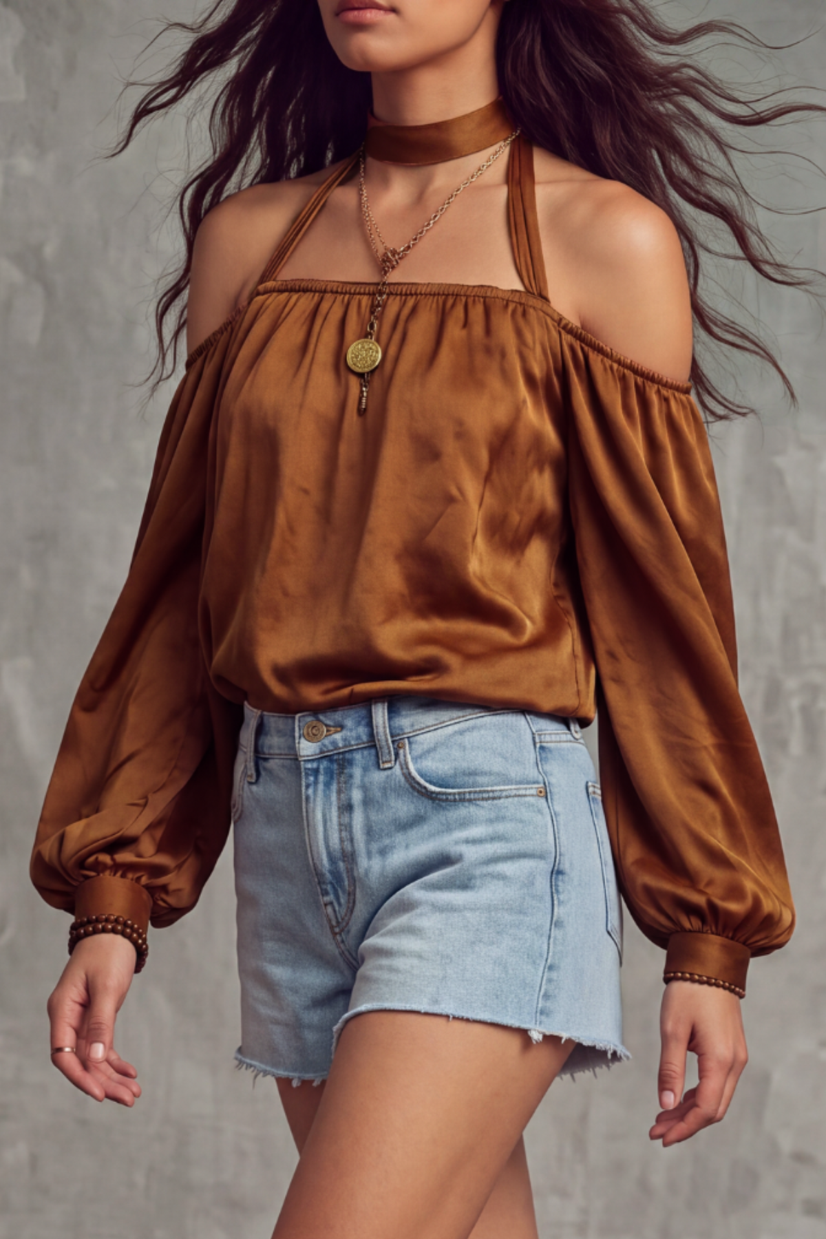 Quinn Halter Neck Long Sleeve Top
