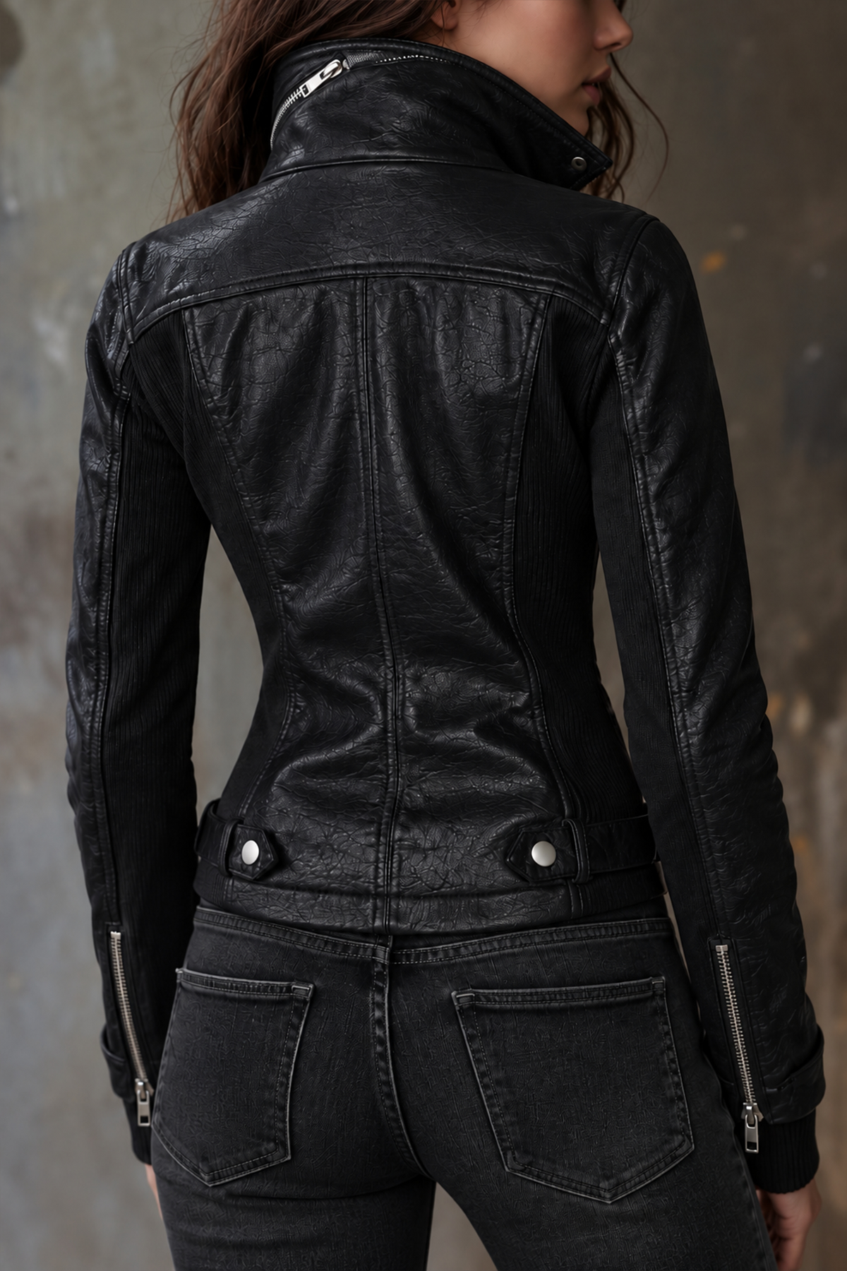 Rafaela Leather Zipper Jacket