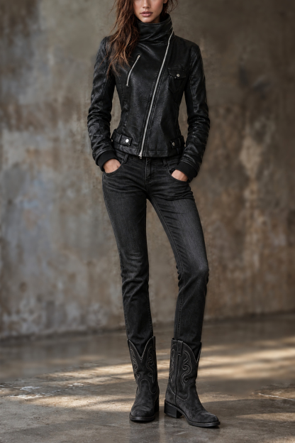 Rafaela Leather Zipper Jacket