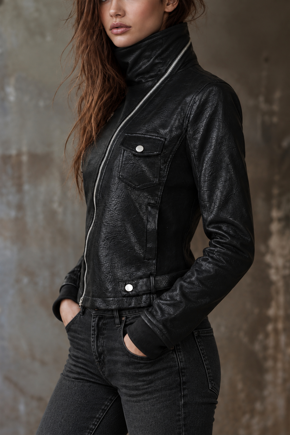 Rafaela Leather Zipper Jacket