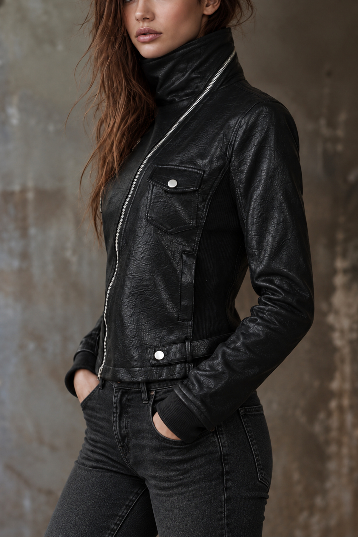 Rafaela Leather Zipper Jacket