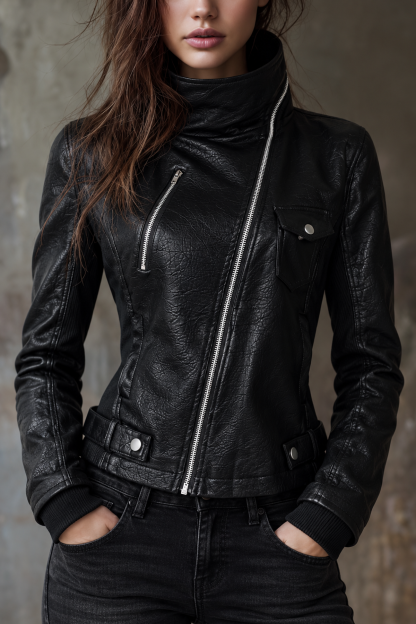 Rafaela Leather Zipper Jacket