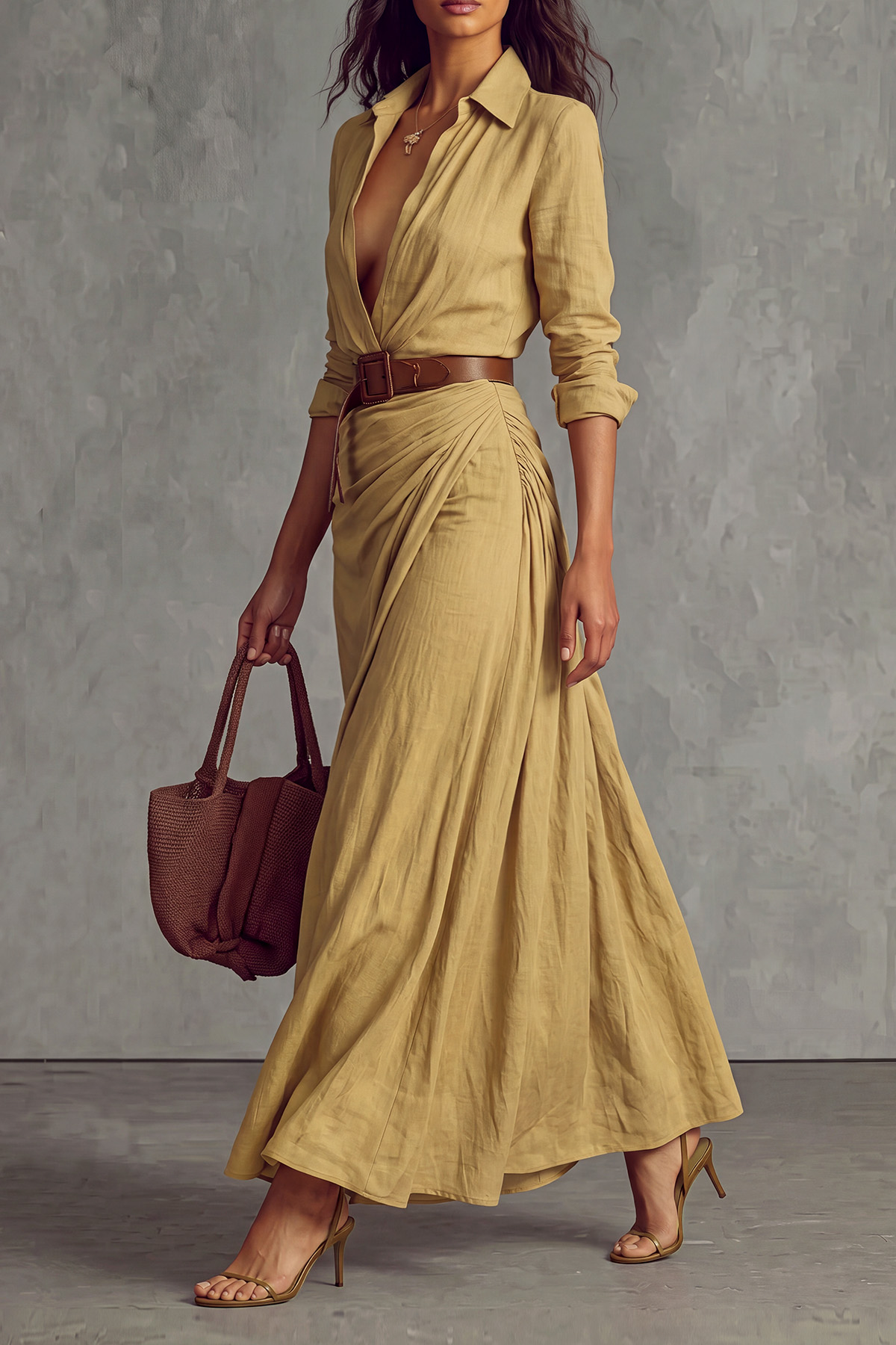 Ravina Collar Shirt Maxi Dress