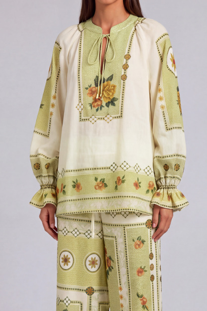 Rebecca Tie Up Floral Print Pants Set