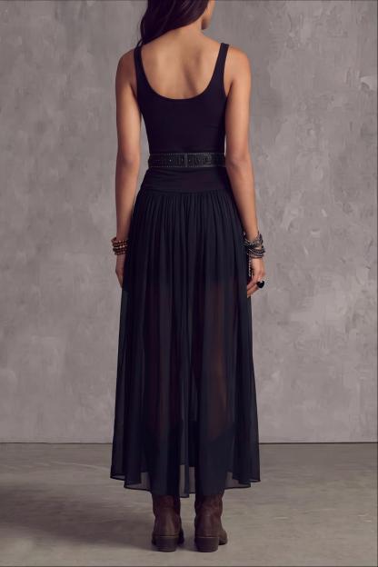 Rovellea U Neck Chiffon Maxi Dress