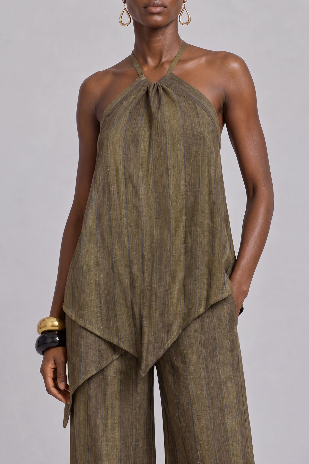 Sabrina Asymmetrical Stripe Pants Set