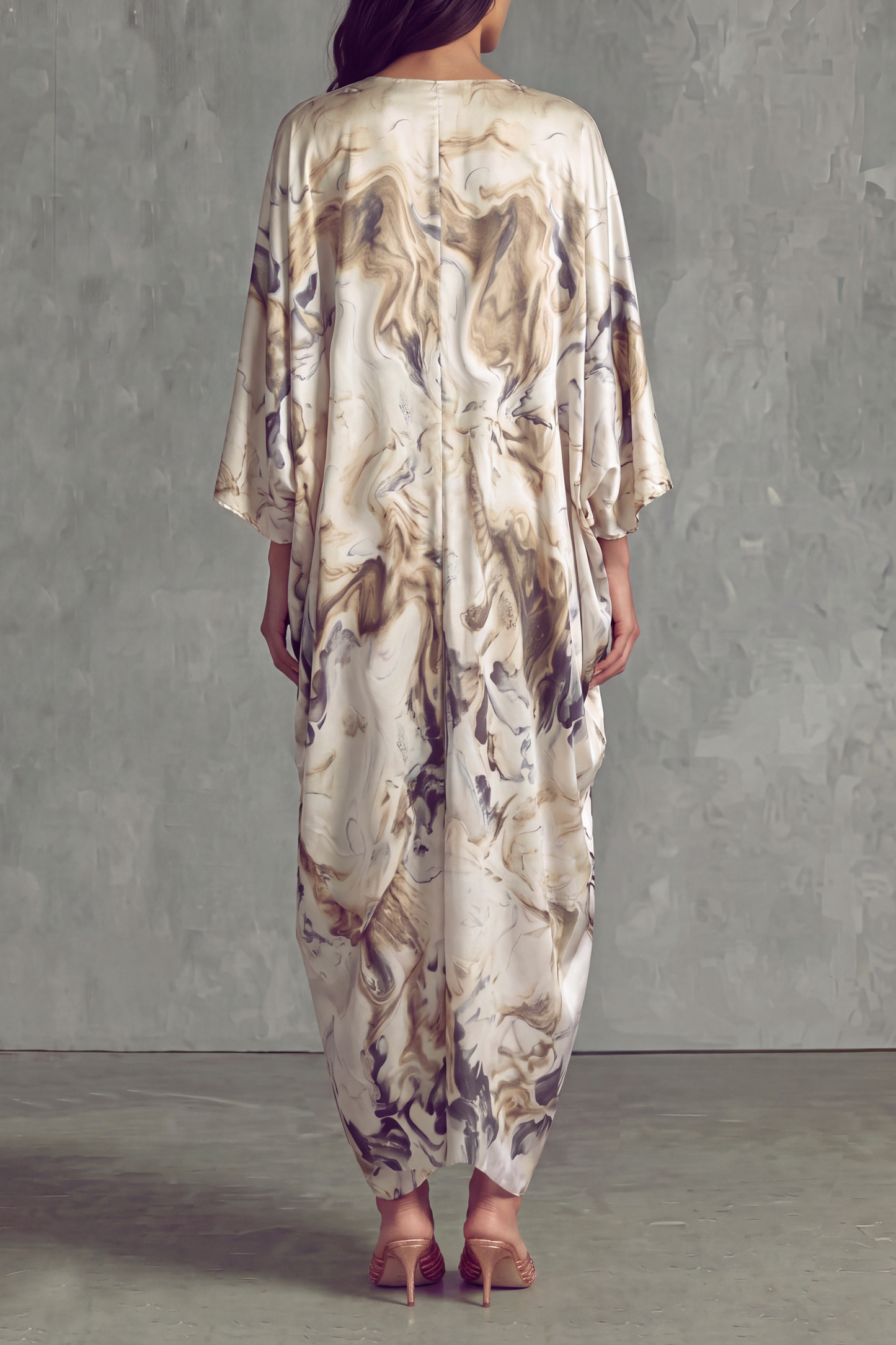 Skye Print Crystal Maxi Dress In Beige