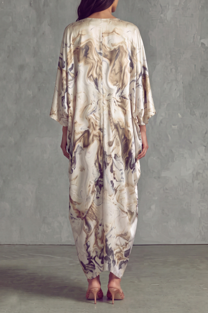 Skye Print Crystal Maxi Dress In Beige