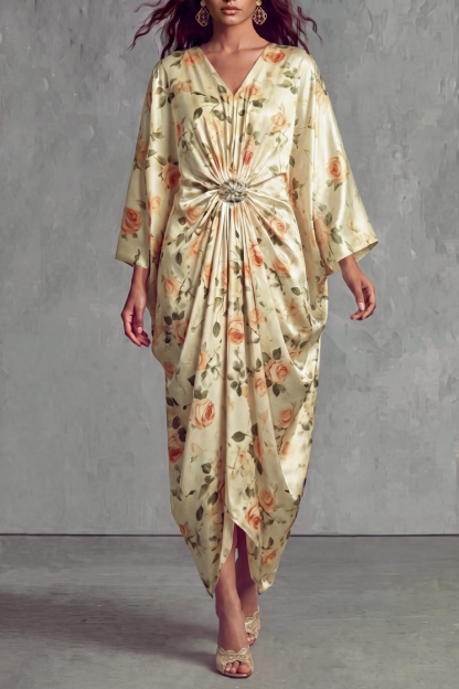 Skye Rose Print Crystal Maxi Dress