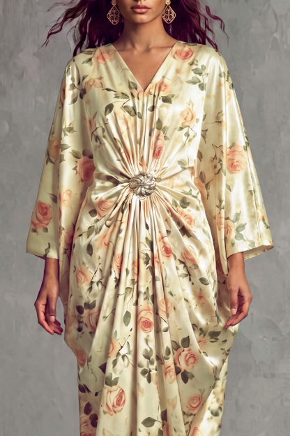 Skye Rose Print Crystal Maxi Dress