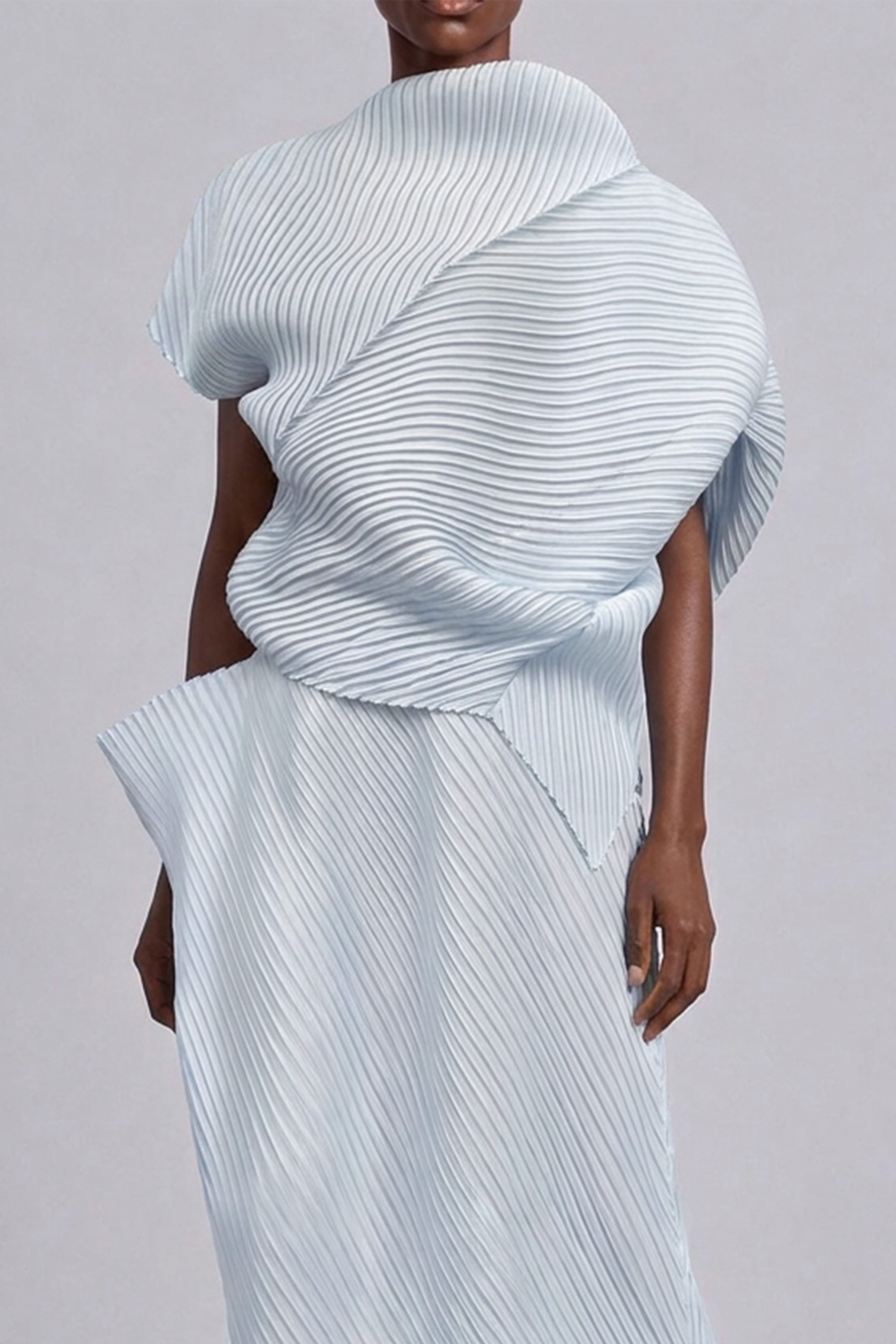 Summer Asymmetrical Pleated Skirt Set