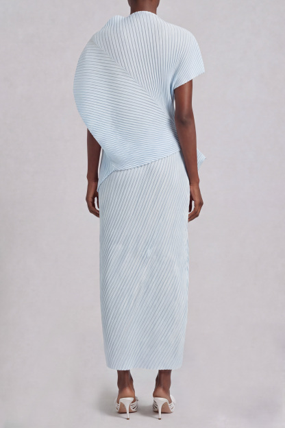 Summer Asymmetrical Pleated Skirt Set