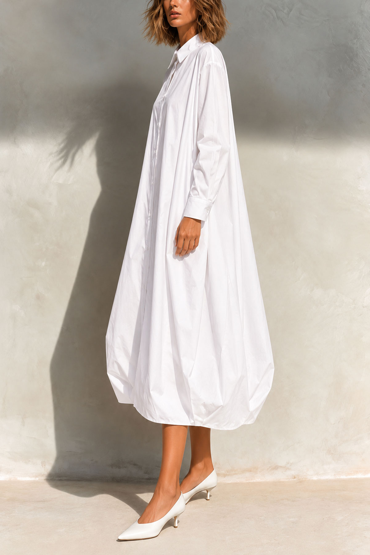 Valentina Button Shirt Midi Dress