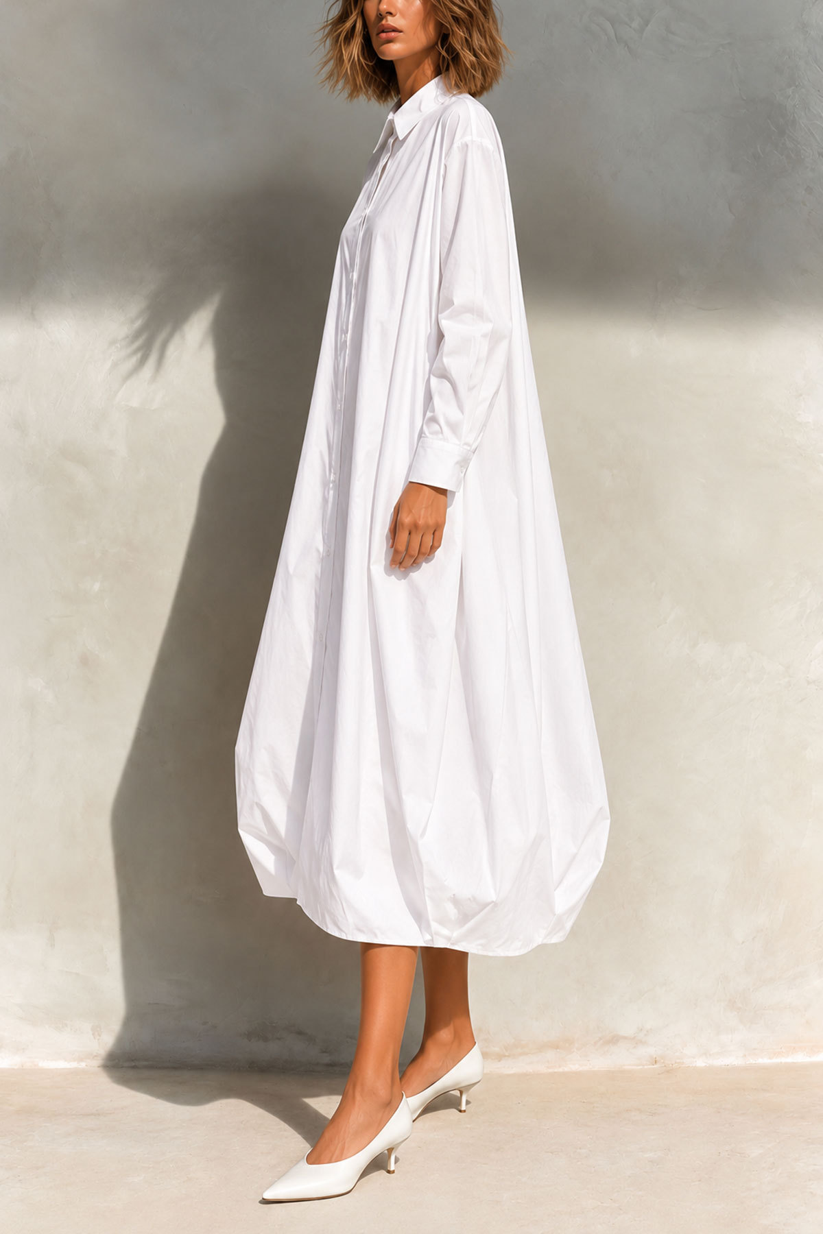 Valentina Button Shirt Midi Dress
