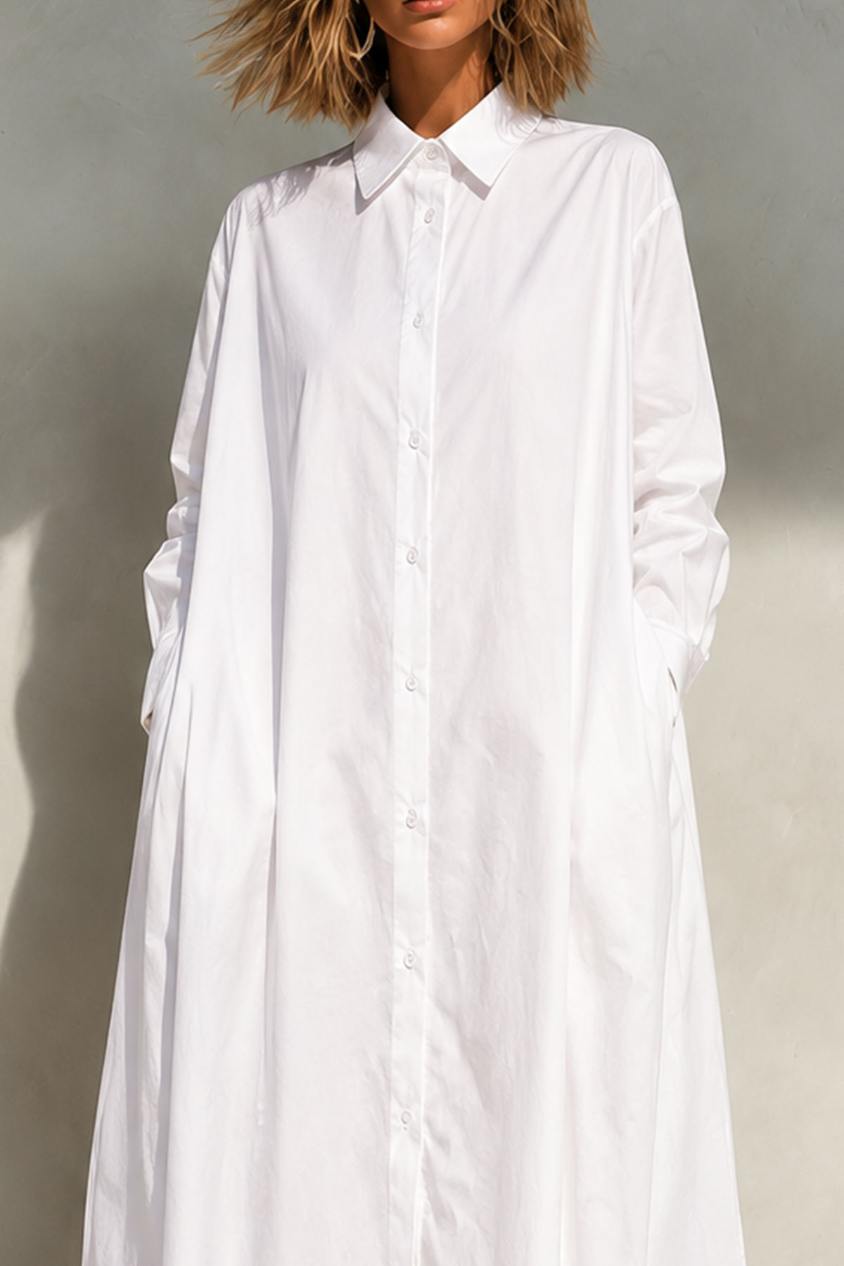Valentina Button Shirt Midi Dress