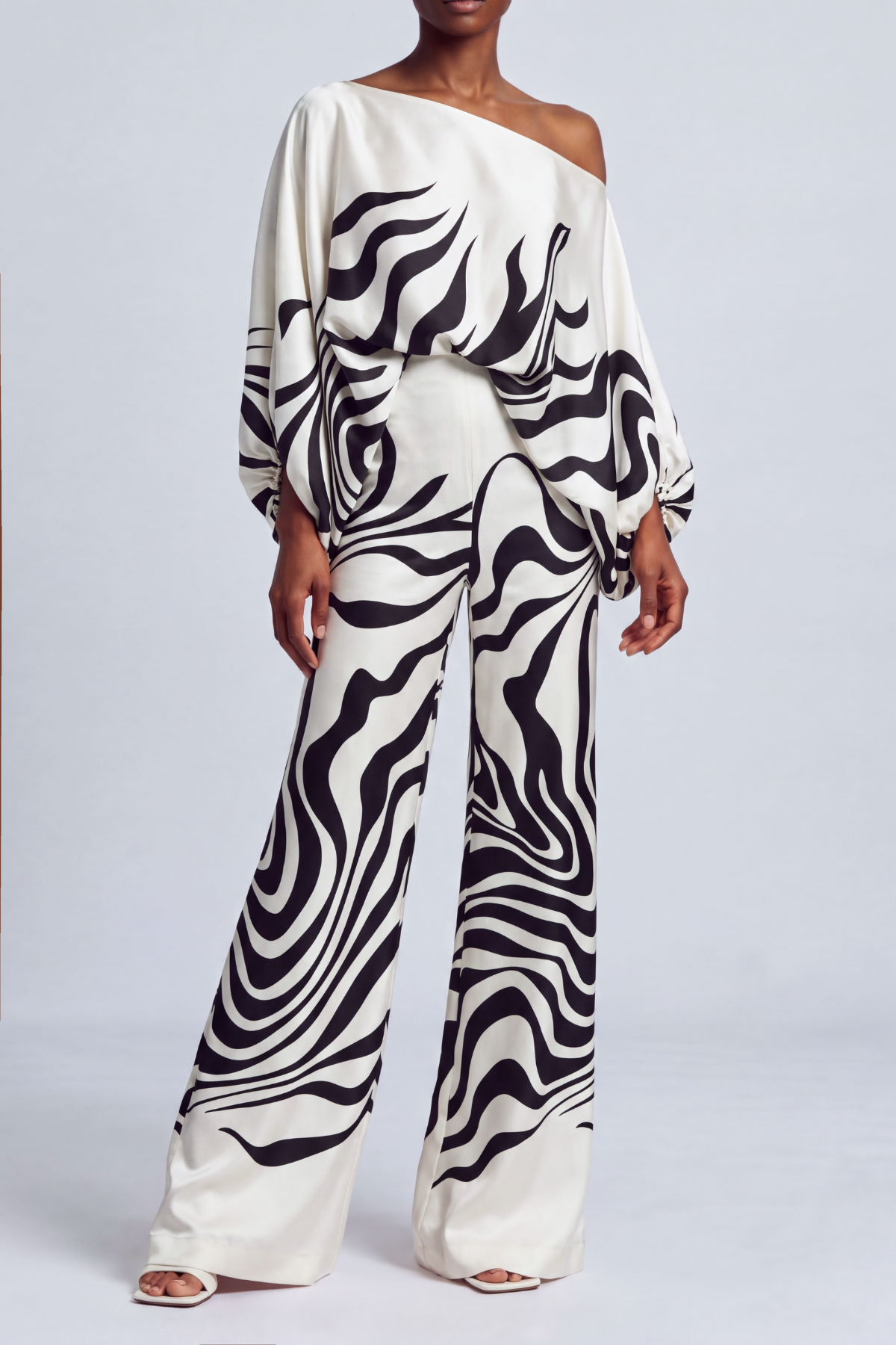 Valeria Off Shoulder Print Pants Set