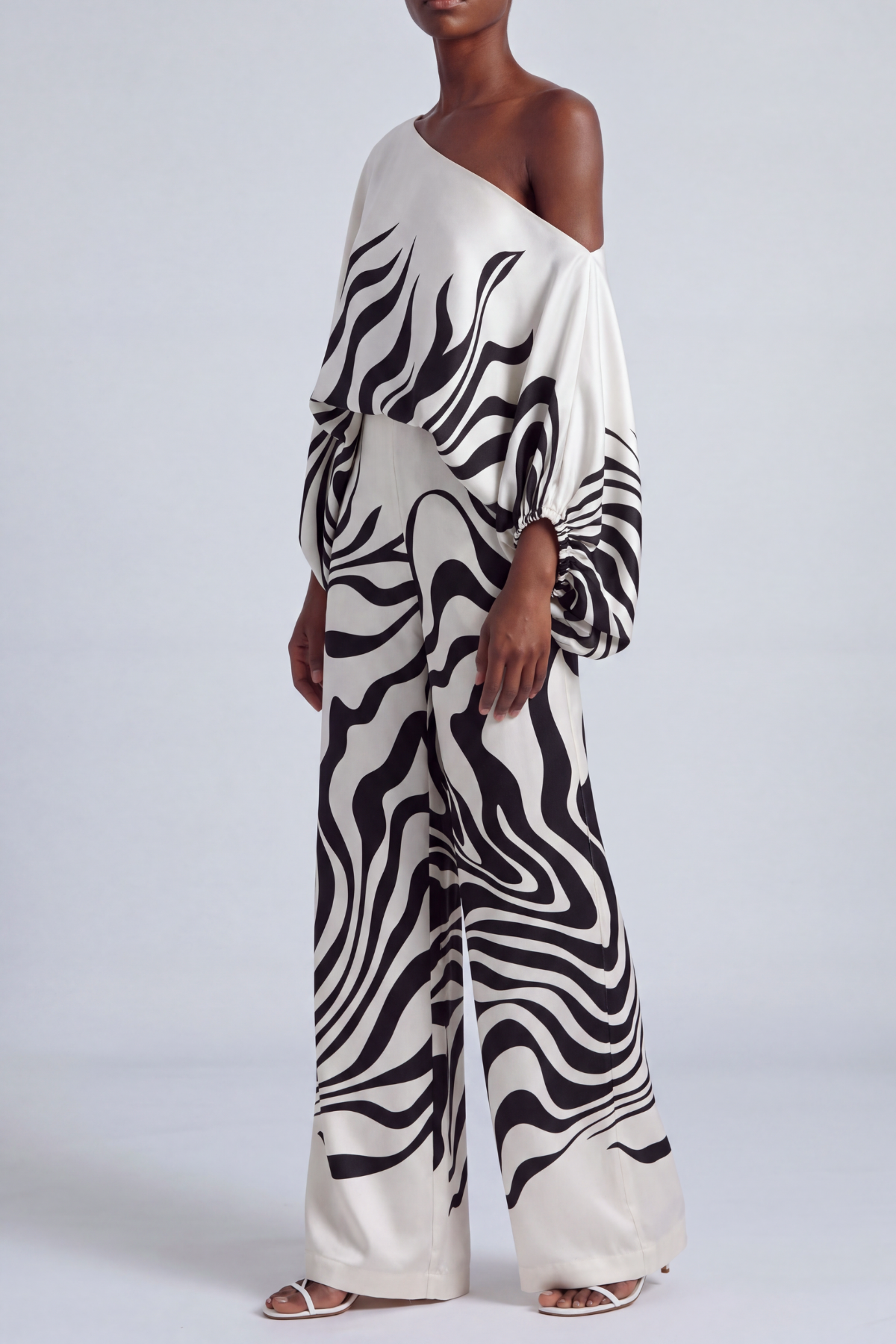 Valeria Off Shoulder Print Pants Set
