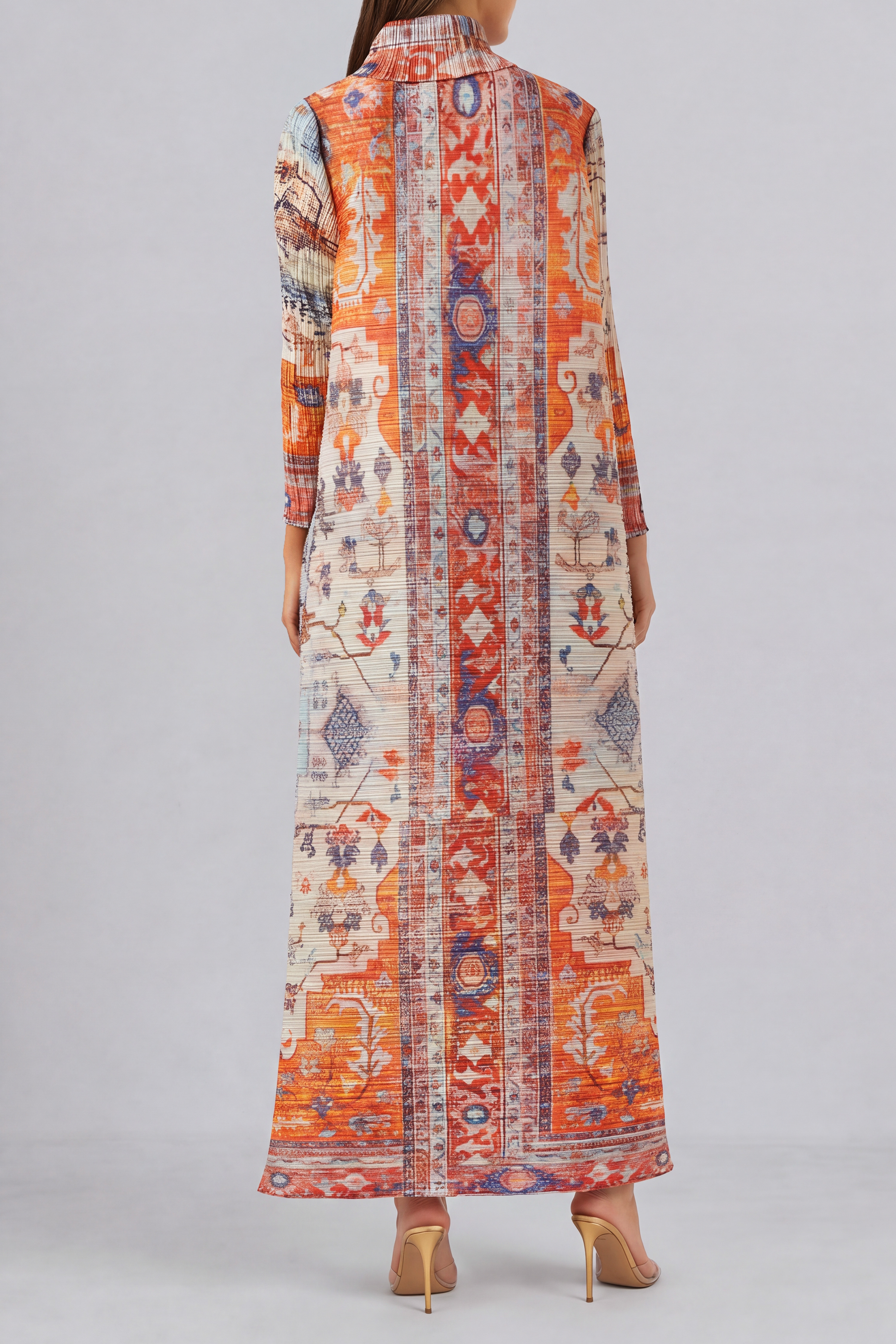 Vanessa Print Pleated Abaya Kimono 