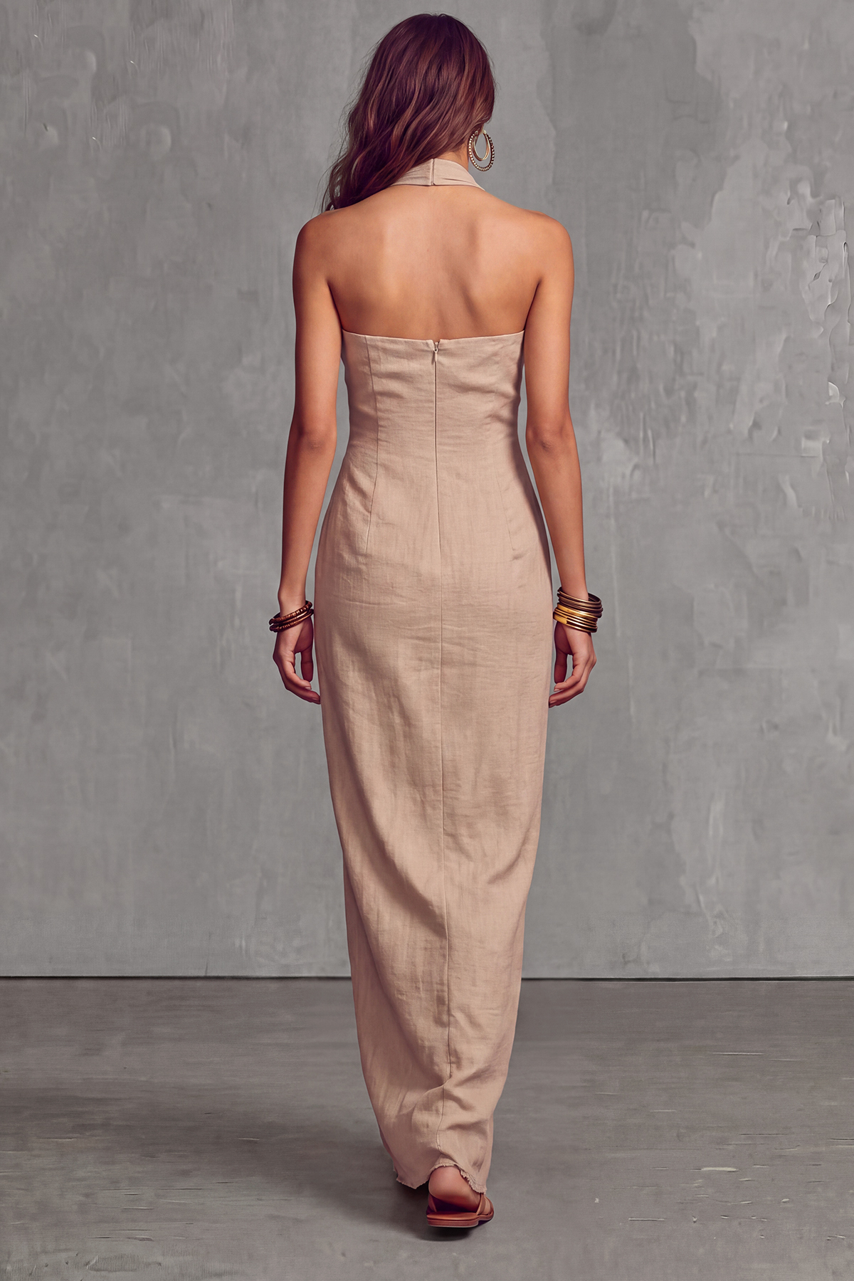 Varessa Halter Neck Sleeveless Maxi Dress