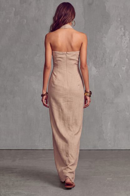 Varessa Halter Neck Sleeveless Maxi Dress
