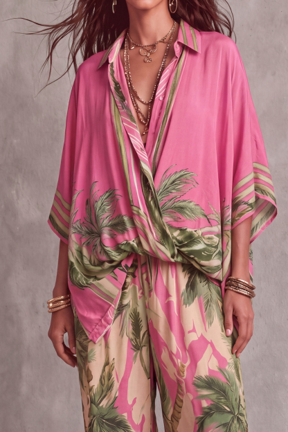 Vera Batwing Sleeve Print Pants Set